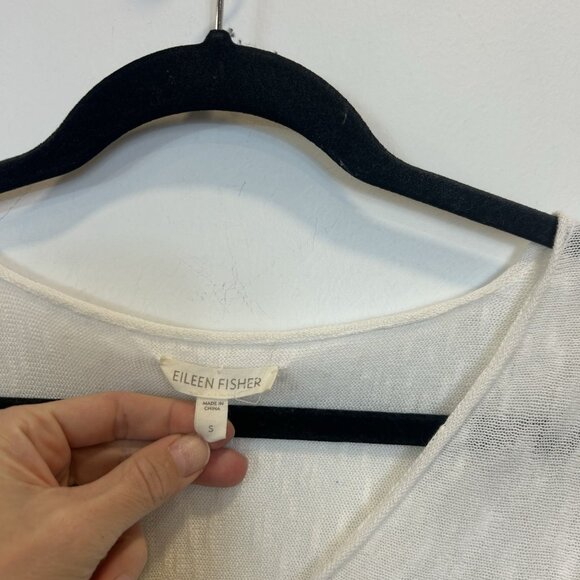 Eileen Fisher Linen Blend V-neck Dolman Sleeves Oversize Boxy Top Small - Picture 4 of 9